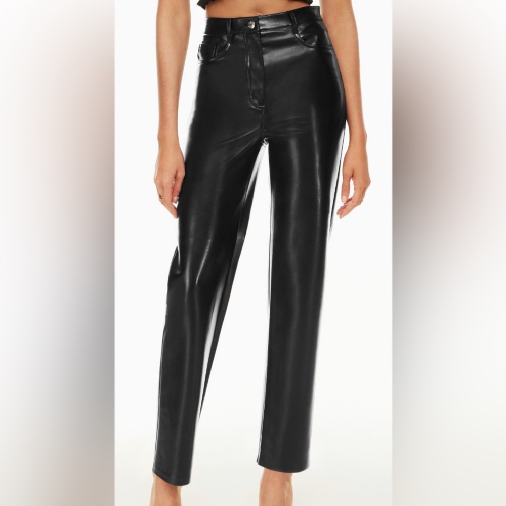 Aritzia Faux Leather Melina Straight Leg Pants